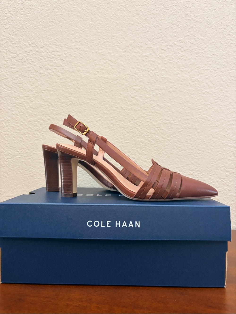 Cole Haan Mylah Brown Leather Slingback Pump